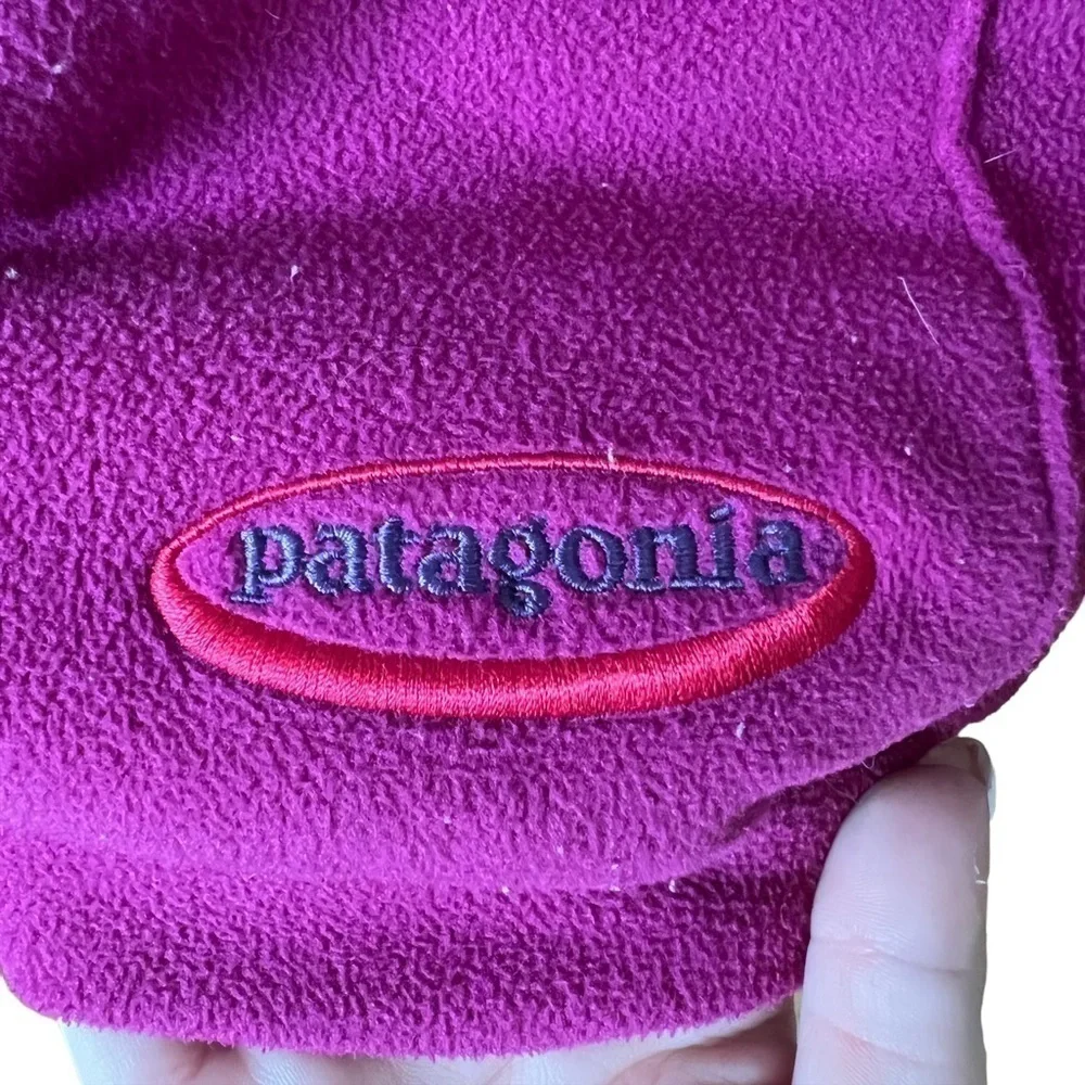 PATAGONIA Kids Pink Fleece Hooded Quarter Zip